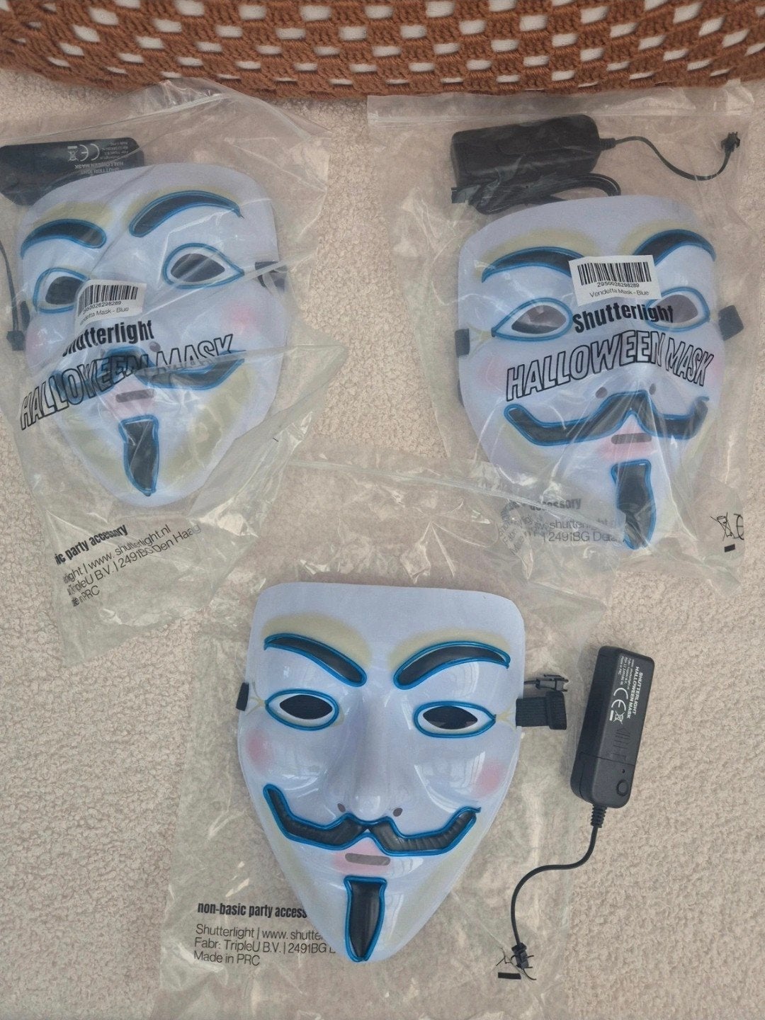 Led maskers blue Nieuw ( 3 stuks €5 ), Ophalen of Verzenden, Nieuw