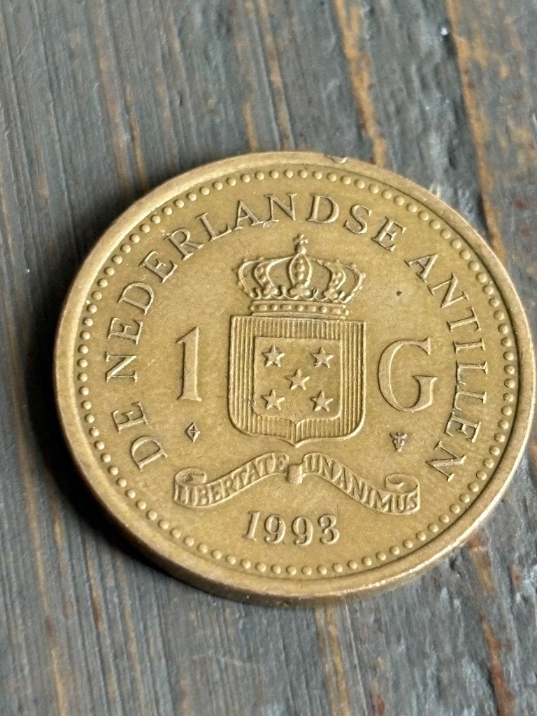 1 Gulden 1993 nederlandse antillen, Postzegels en Munten, Ophalen of Verzenden, Koningin Beatrix, 1 gulden, Losse munt