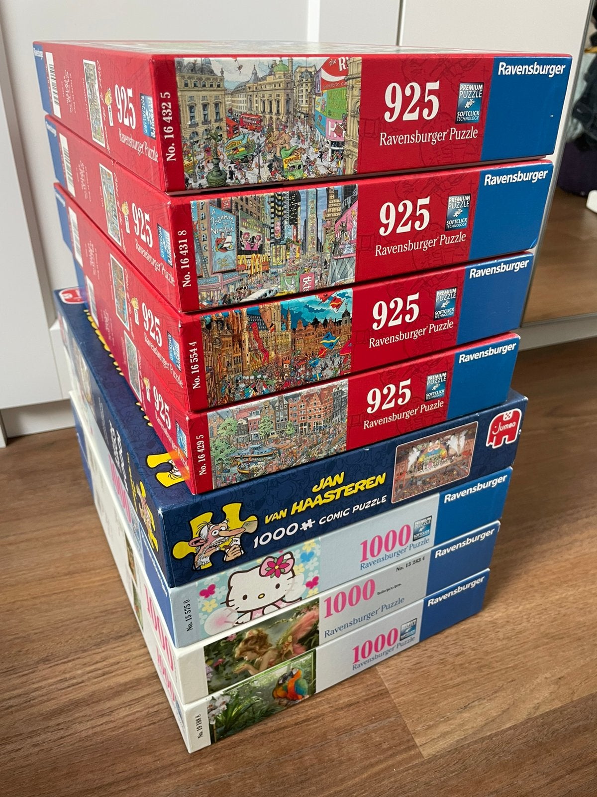 Stapel puzzels 8x, Ophalen, 500 t/m 1500 stukjes, Zo goed als nieuw