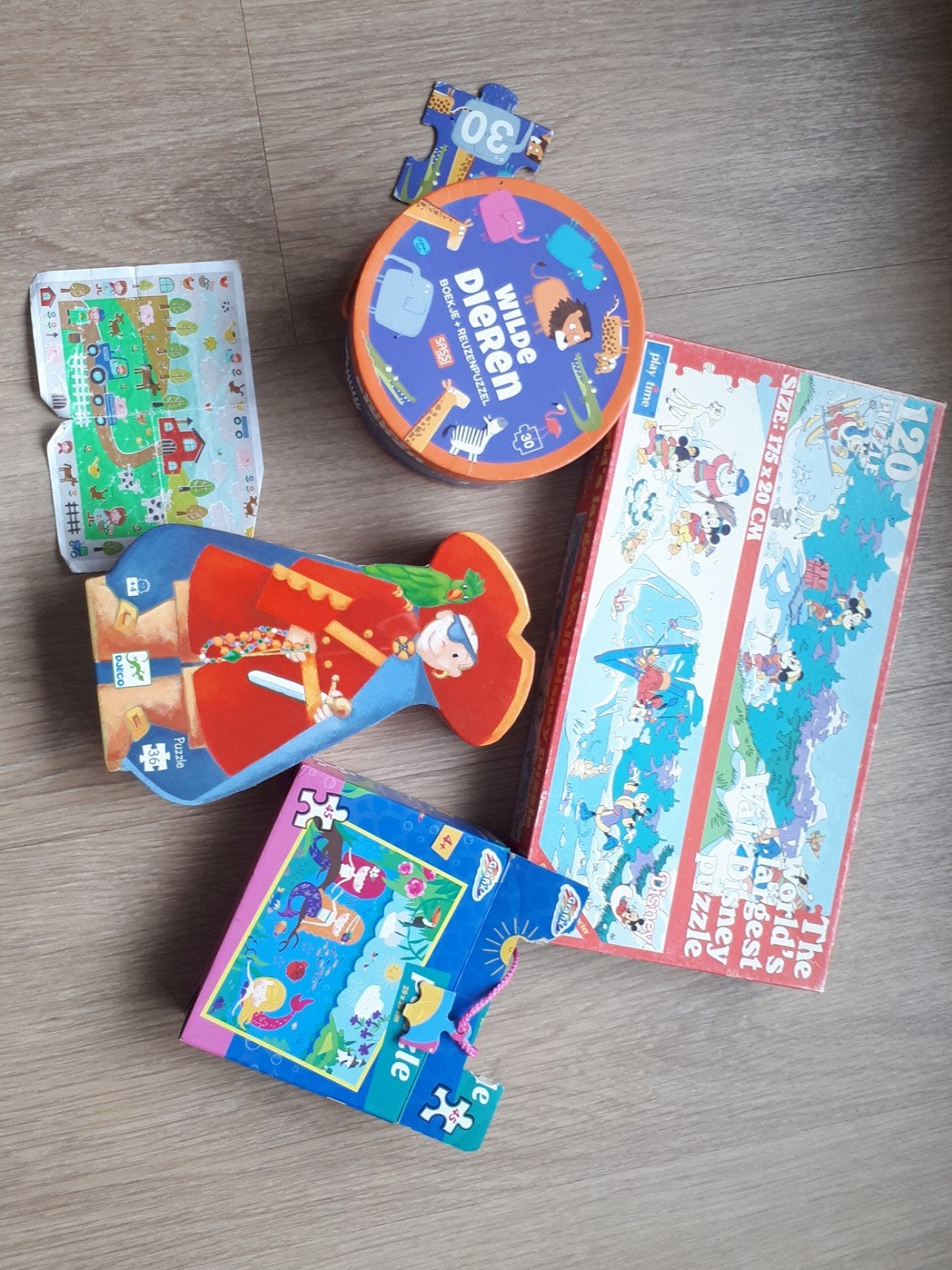 diverse vloerpuzzels 30 tm 120 stukjes, Ophalen of Verzenden, 10 tot 50 stukjes, Gebruikt