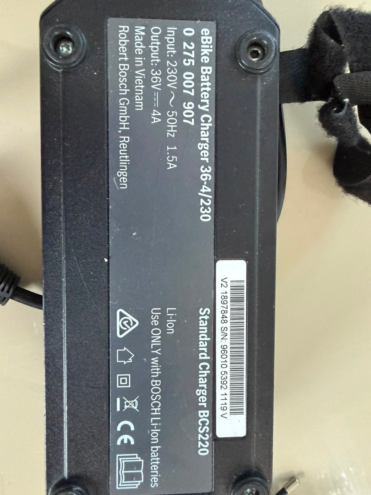 Bosch eBike Standard Oplader 220-240V, 4A, Ophalen of Verzenden