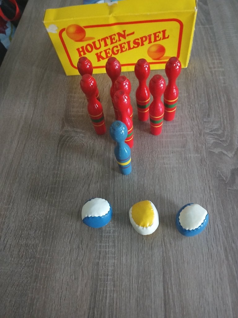 Houten kegelspel vintage, Ophalen of Verzenden