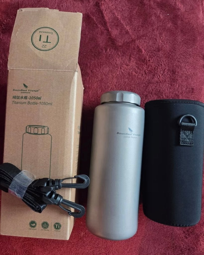 veldfles titanium 1 liter nieuw in doos, Caravans en Kamperen, Ophalen of Verzenden, Nieuw