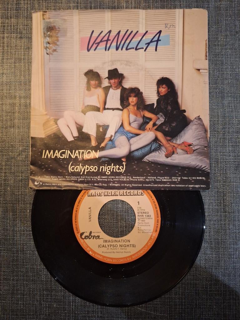 Vanilla - Imagination (Calypso Nights) vinyl single, Gebruikt, Fotohoes, 7 inch, Ophalen of Verzenden