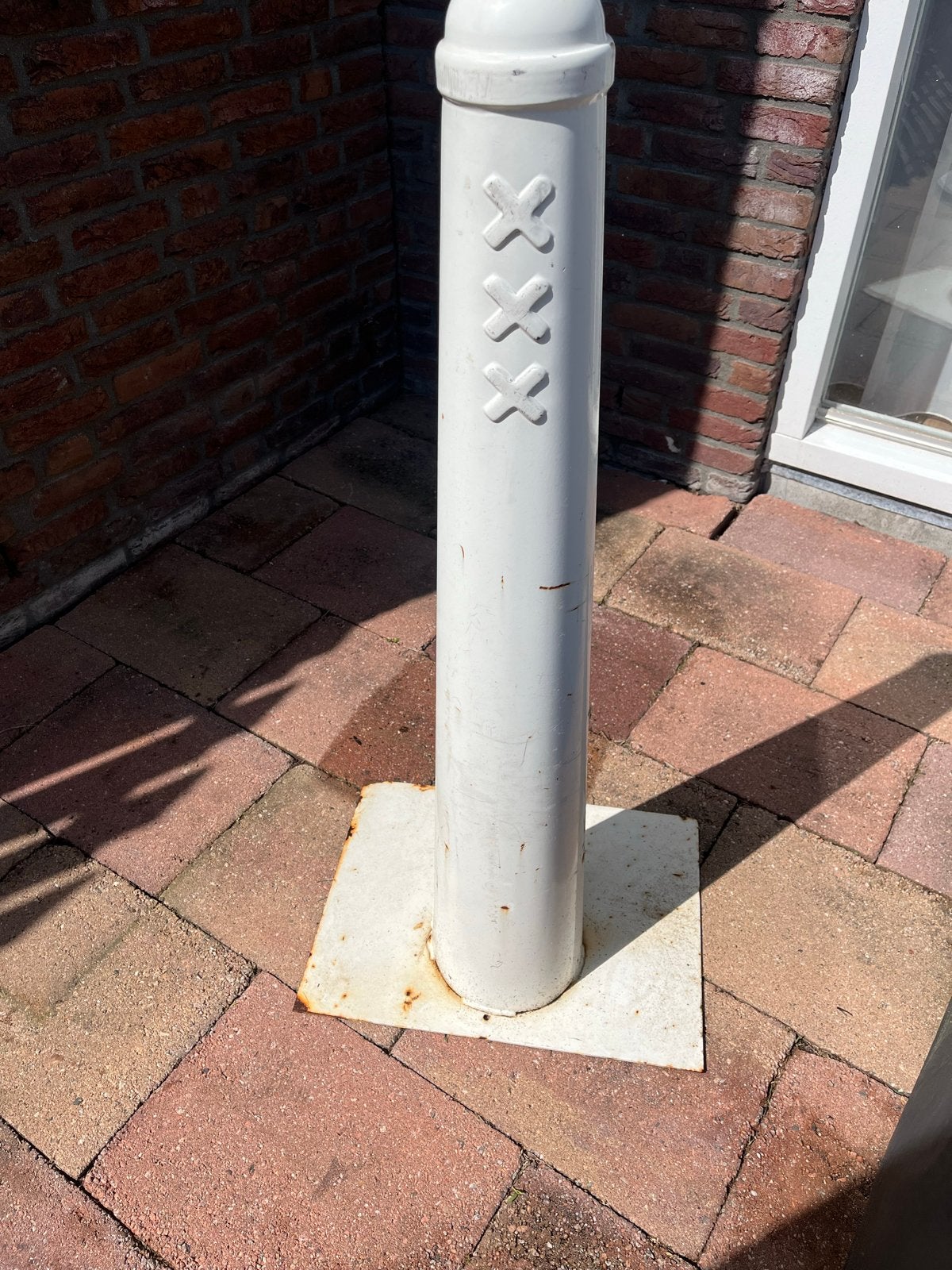 Amsterdammertje - Amsterdamse paal met XXX-logo & grondplaat, Ophalen, Gebruikt