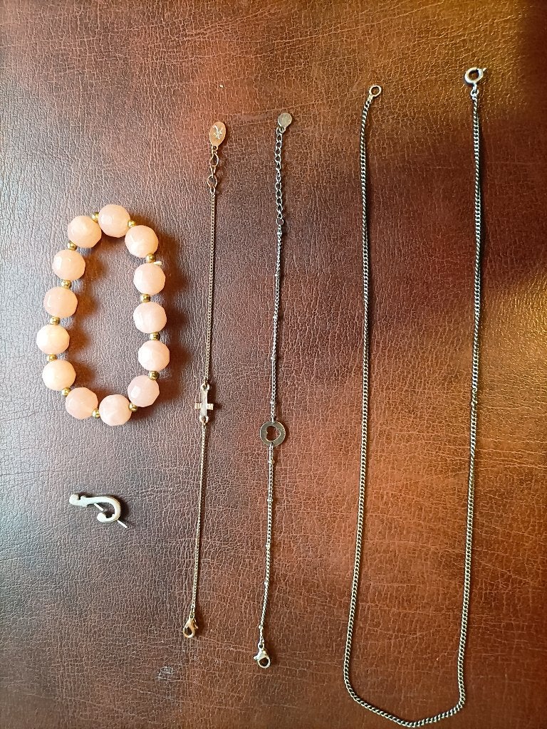 Zilveren armbandjes, ketting en oorbel, nazien!, Ophalen of Verzenden, Zilver, Ketting