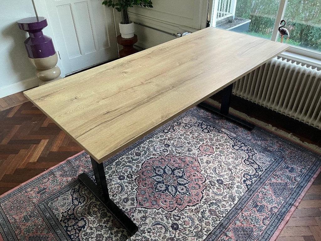 4 bureaus: 140x80 | per stuk of als geheel, Ophalen, Zit-sta bureau, Gebruikt, 140 cm