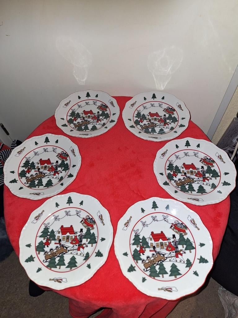 Kerst Mason's Christmas Village Dessert Ontbijt Bord  ., Ophalen of Verzenden, Zo goed als nieuw, Wedgwood, Bord(en)