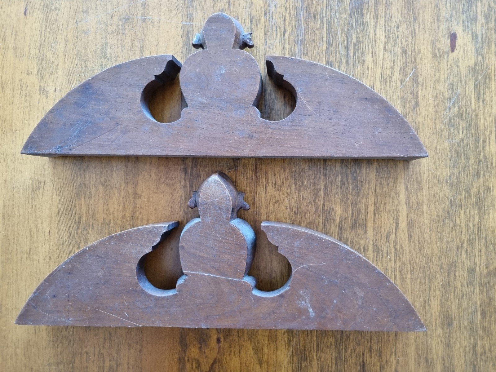 uniek Paar antieke Pediment Fragmenten, Ophalen of Verzenden