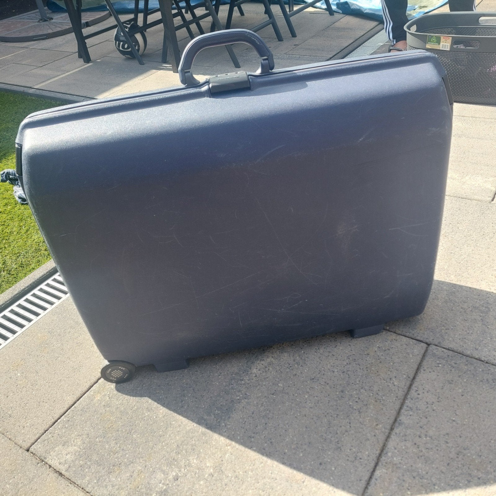 samsonite koffer blauw vakantie koffer met cijferslot, Gebruikt, Hard kunststof, Slot, Ophalen of Verzenden