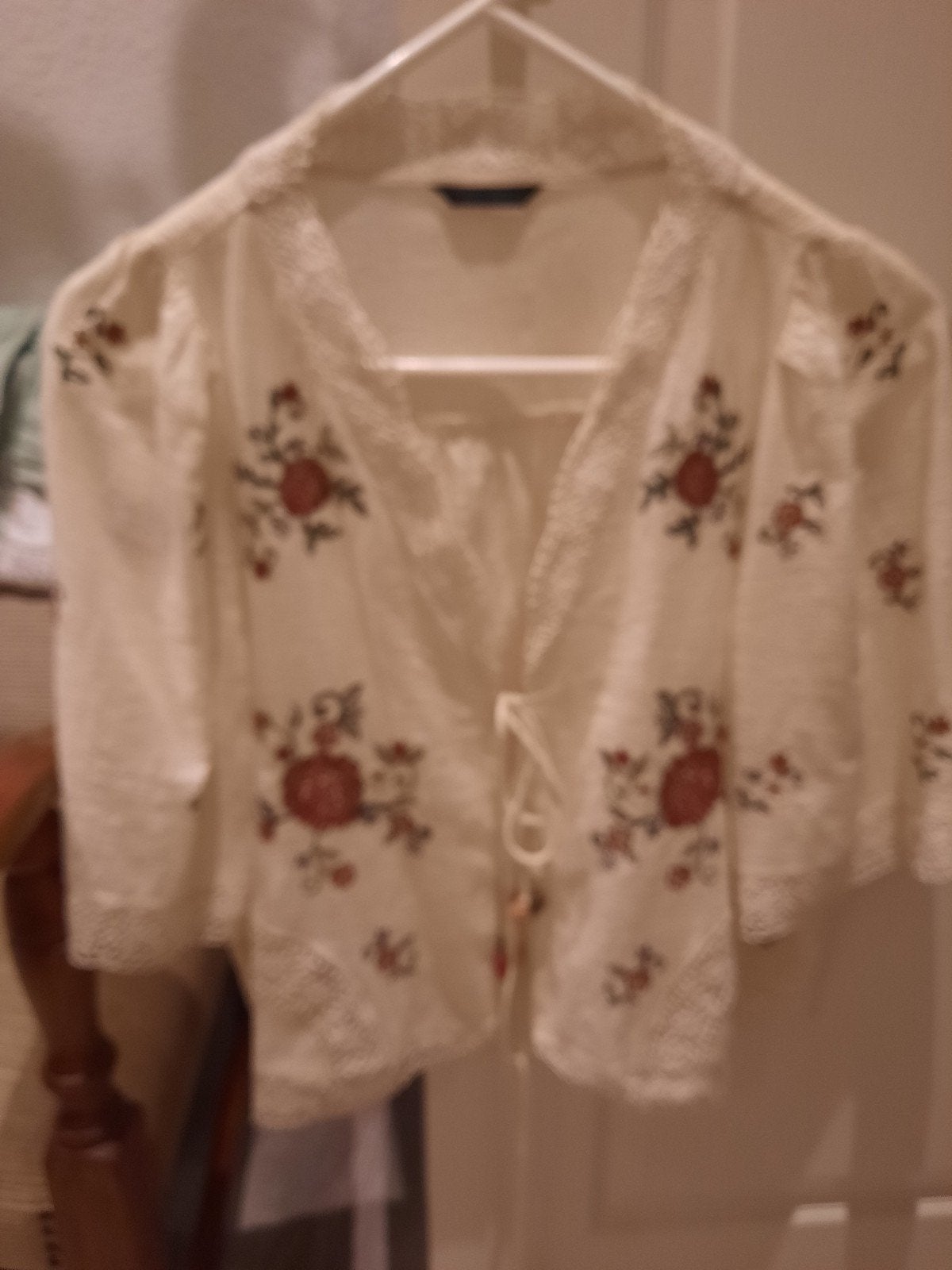 Zara blouse maat S met borduursels en kant, Kleding | Dames, Verzenden, Nieuw, Maat 36 (S), Zara
