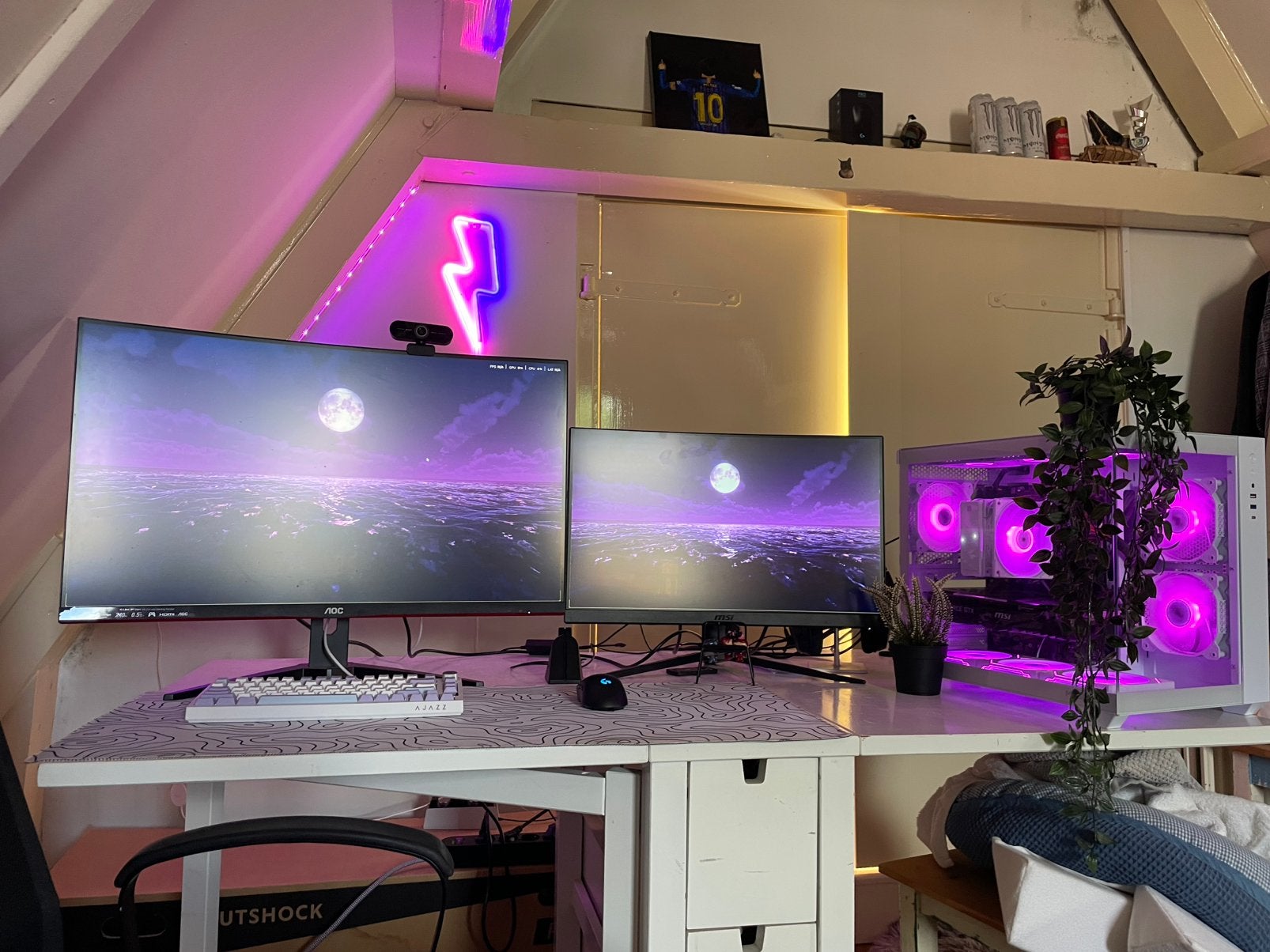 Gaming Setup - AOC 240 hz monitor, GTX 1080 Ti,1,3 tb opslag, Computers en Software, Desktop Pc's, Gebruikt, Ophalen of Verzenden