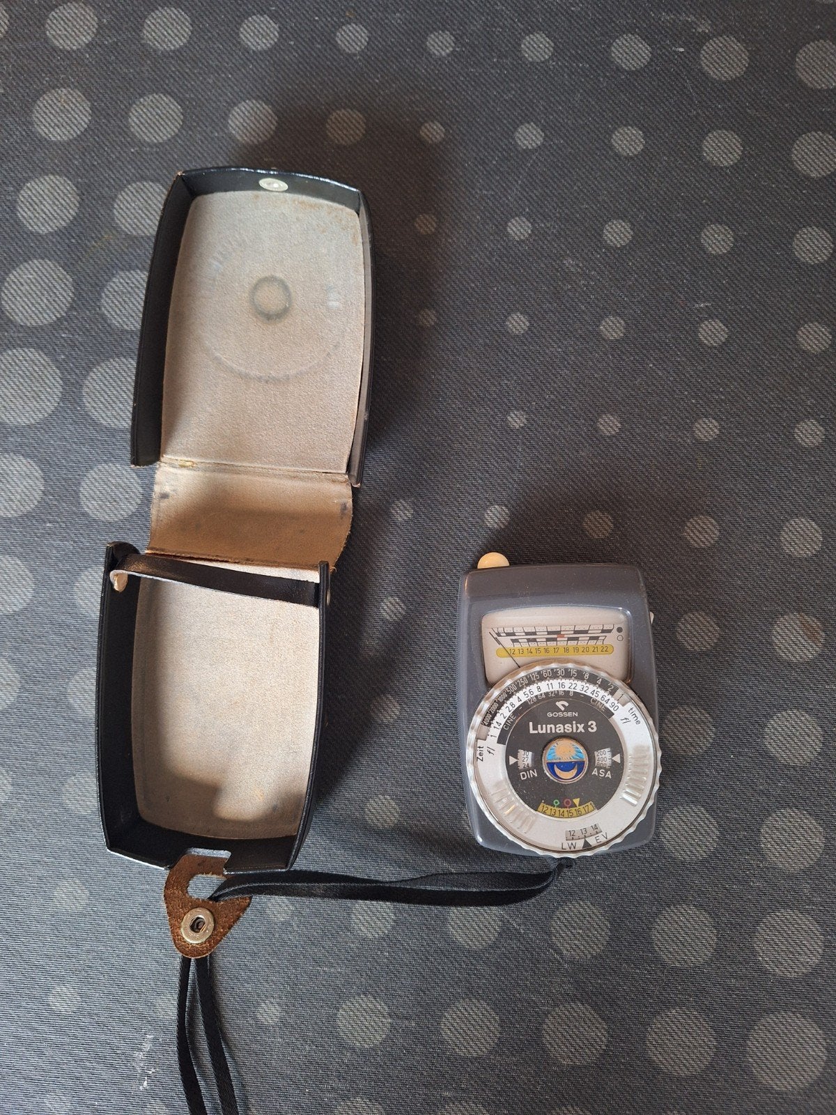 Gossen Lunasix 3 Lichtmeter met lederen etui, Overige merken, Lichtmeter, Ophalen of Verzenden, Gebruikt
