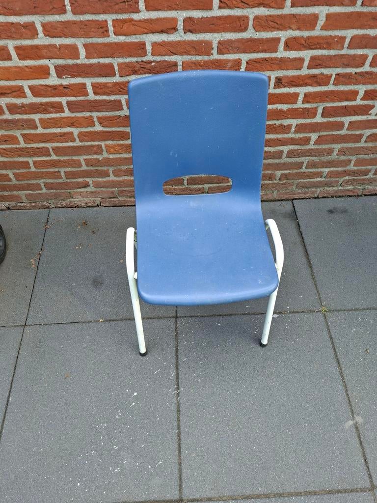12 Stapelstoelen, Ophalen, Gebruikt, Blauw, Metaal