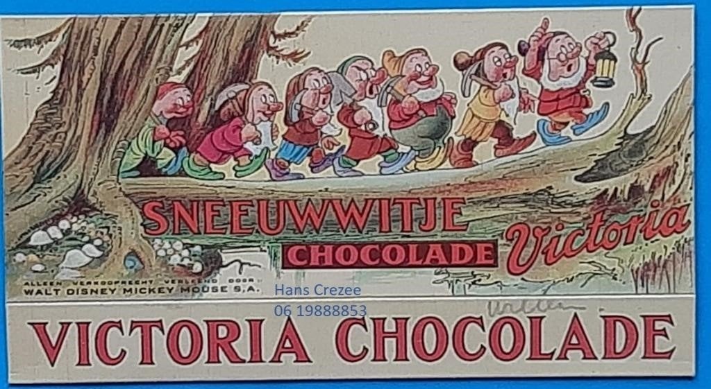 gezocht doos wikkel Victoria chocolade Sneeuwwitje 7 dwergen, Ophalen of Verzenden, Zo goed als nieuw