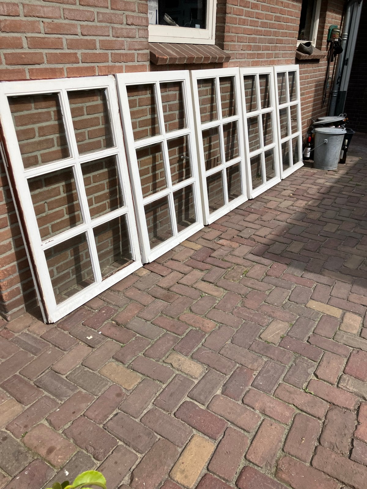 5 harthouten draai gedeelte raam kozein met glas, Doe-het-zelf en Verbouw, Glas en Ramen, Gebruikt, Gevelraam of Ruit, 80 tot 120 cm