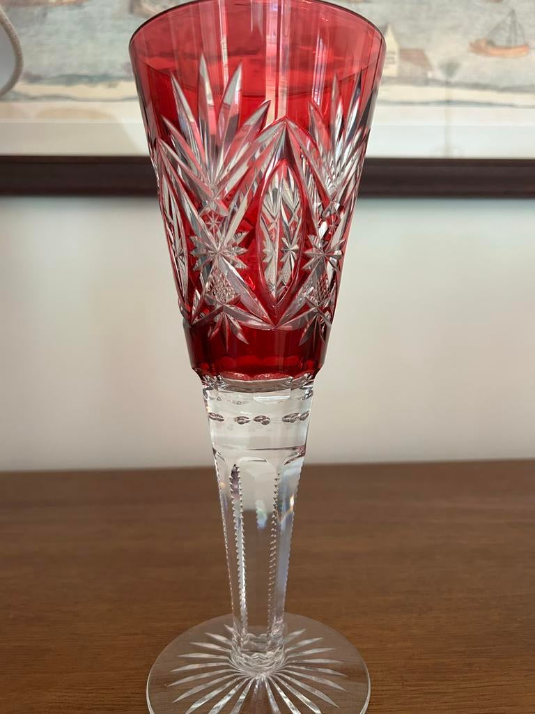 Val Saint Lambert kristallen glas, rood, Ophalen of Verzenden