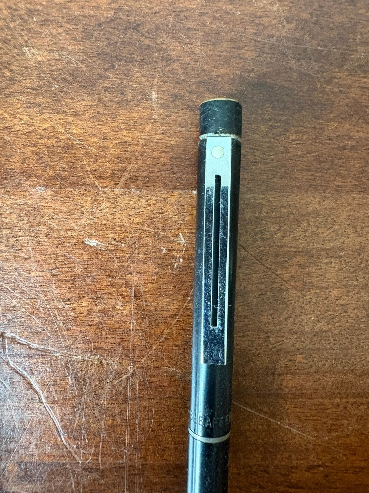 Sheaffer white dot pen black zwart jaren 70-80 ?, Ophalen of Verzenden, Gebruikt, Balpen, Sheaffer