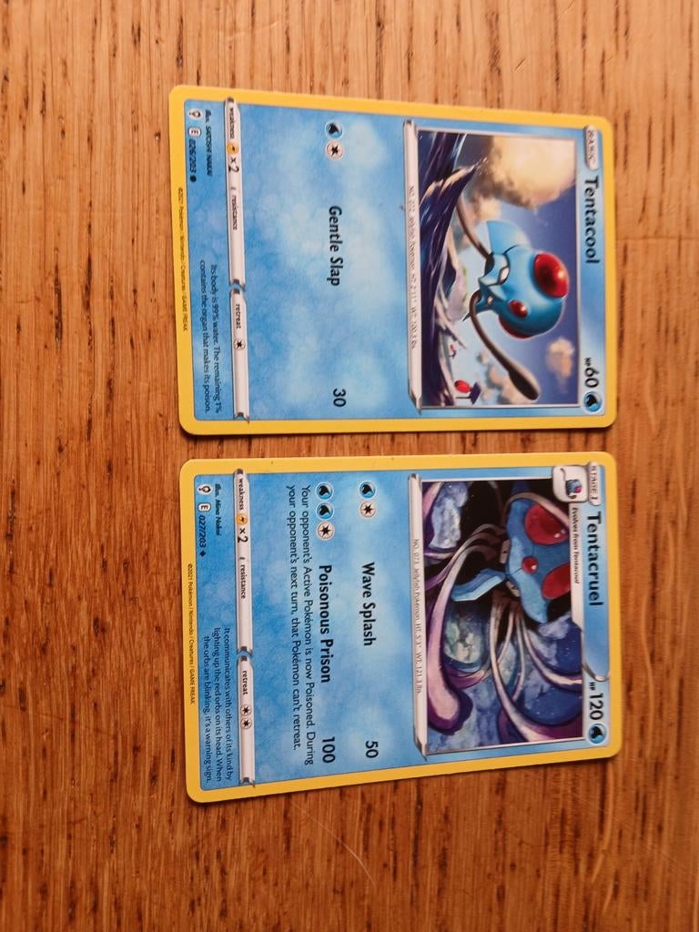 Pokémon kaarten: Tentacool en Tentacruel, Ophalen of Verzenden, Zo goed als nieuw, Meerdere kaarten