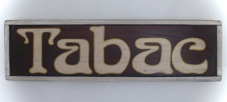 Geschilderd reclame bord/Tabac/Frans/Frankrijk/Art Nouveau, Reclamebord, Nieuw, Ophalen of Verzenden, B6
