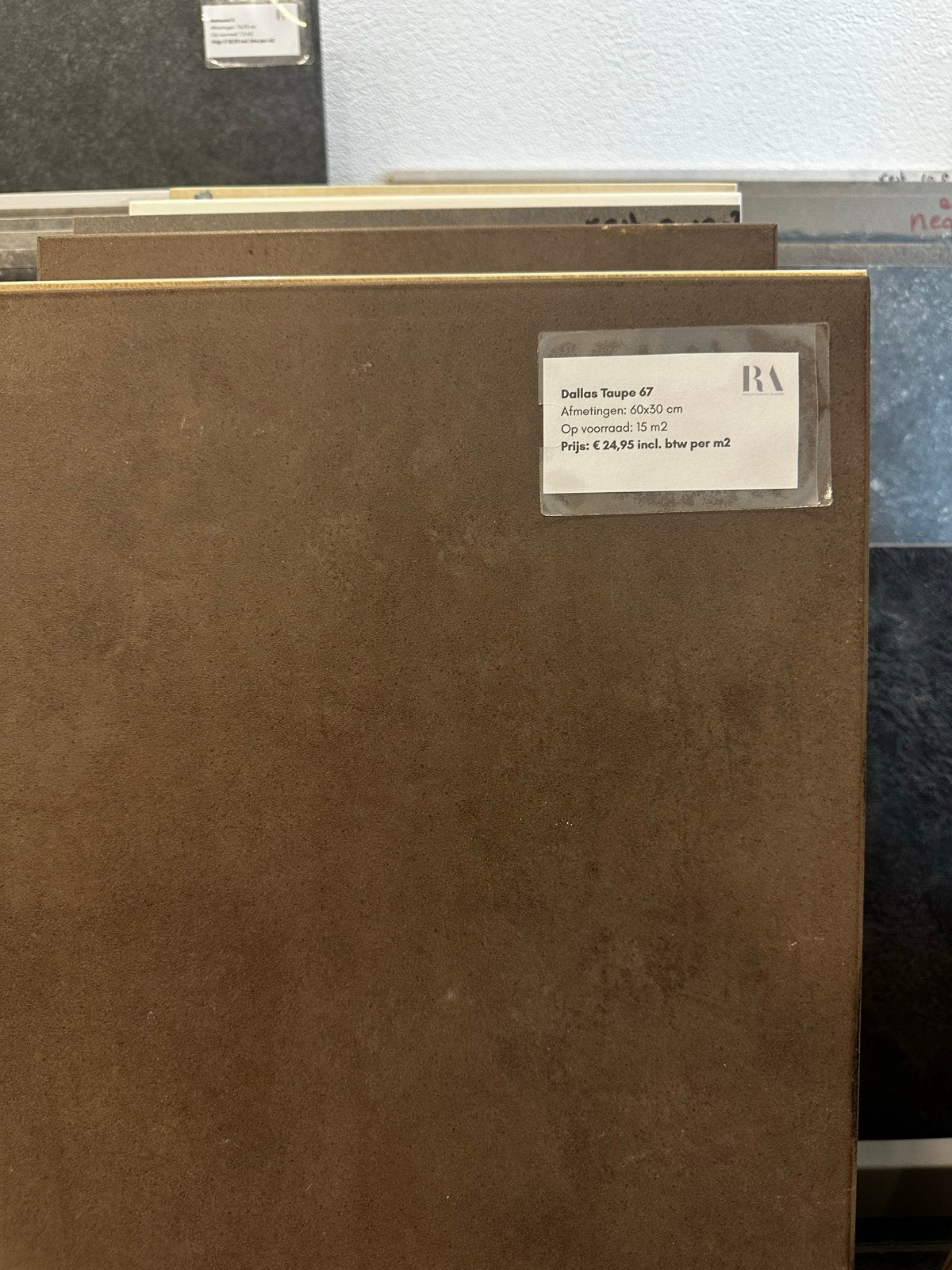 Keramische tegel Dallas Taupe 60x30 cm - Restpartij 15 m2, Ophalen, 60 cm of meer, Keramiek, Nieuw