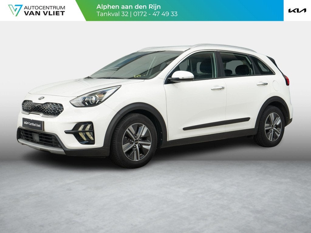 Kia Niro 1.6 GDi Hybrid DynamicLine | Navigatie | Achteruitr, Auto's, 12 maanden, Gebruikt, Euro 6, Leder en Stof