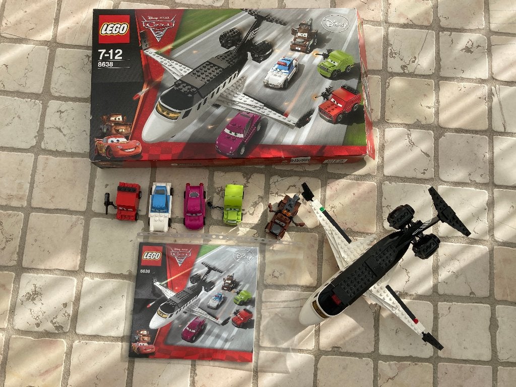 Lego disney pixar cars 2 7-12 jaar 8638 set doos vliegtuig!, Lego, Ophalen of Verzenden, Zo goed als nieuw, Compleet