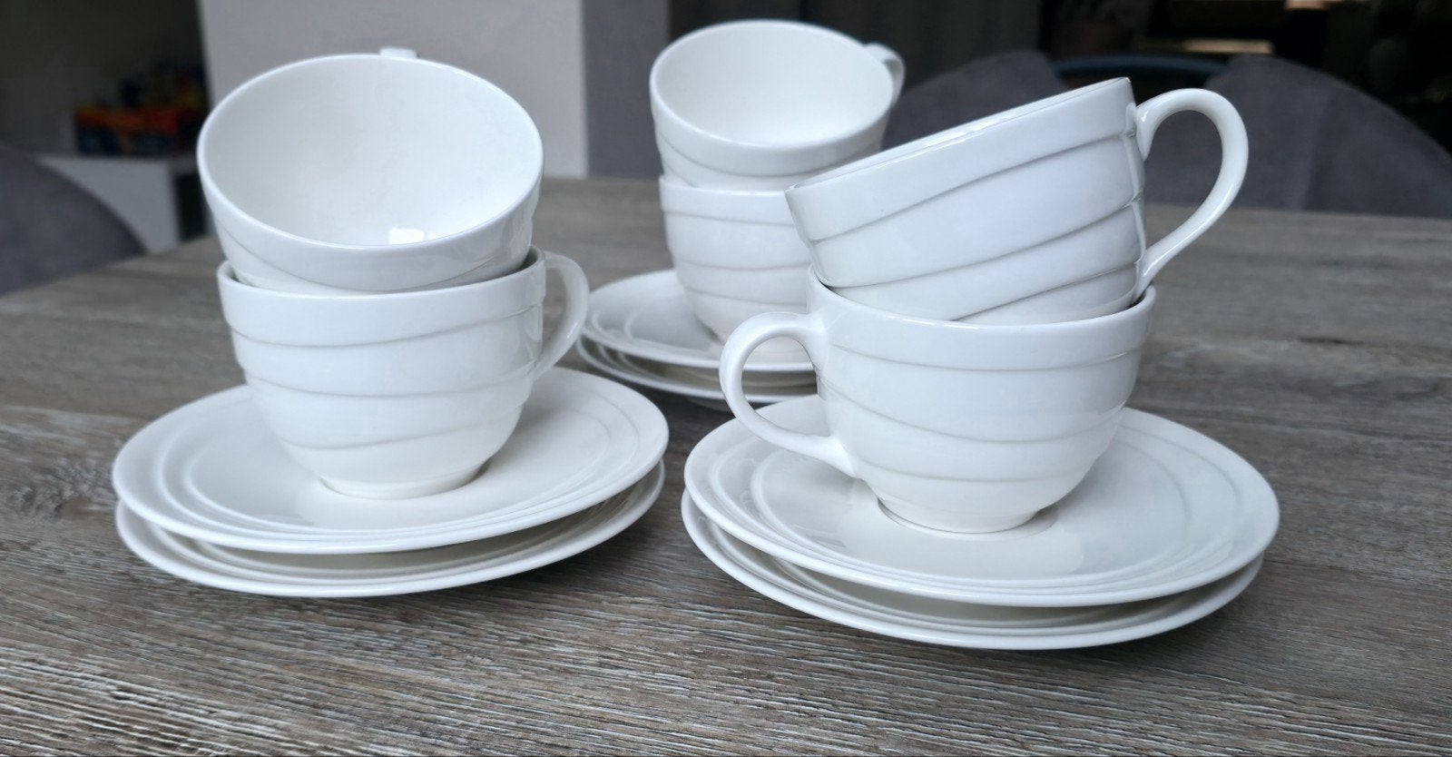 6x Jamie Oliver kop en schotel servies - Zo goed als nieuw, Ophalen, Zo goed als nieuw, Overige stijlen, Kop(pen) en/of Schotel(s)
