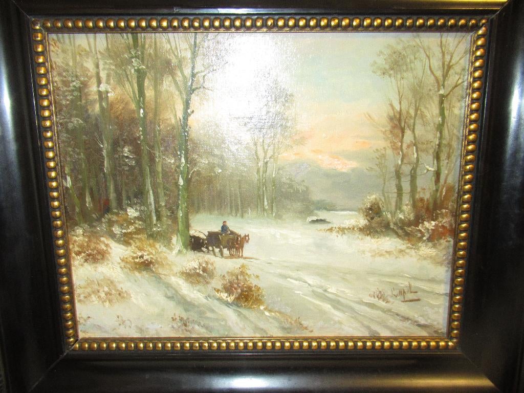 WINTER SCHILDERIJ, Ophalen of Verzenden