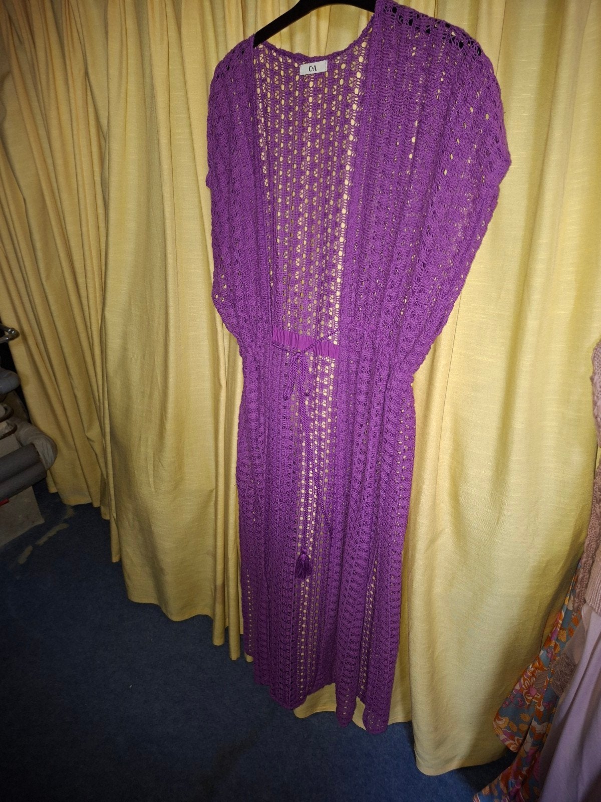 Paarse gehaakte kimono/vest van C&A, Maat 38/40 (M), Verzenden, Paars, Zo goed als nieuw
