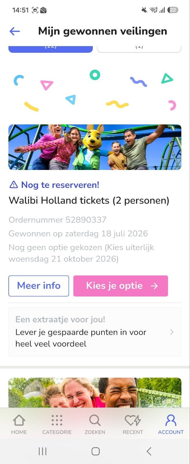 2x tickets walibi, Twee personen, Overige soorten, Pretpark