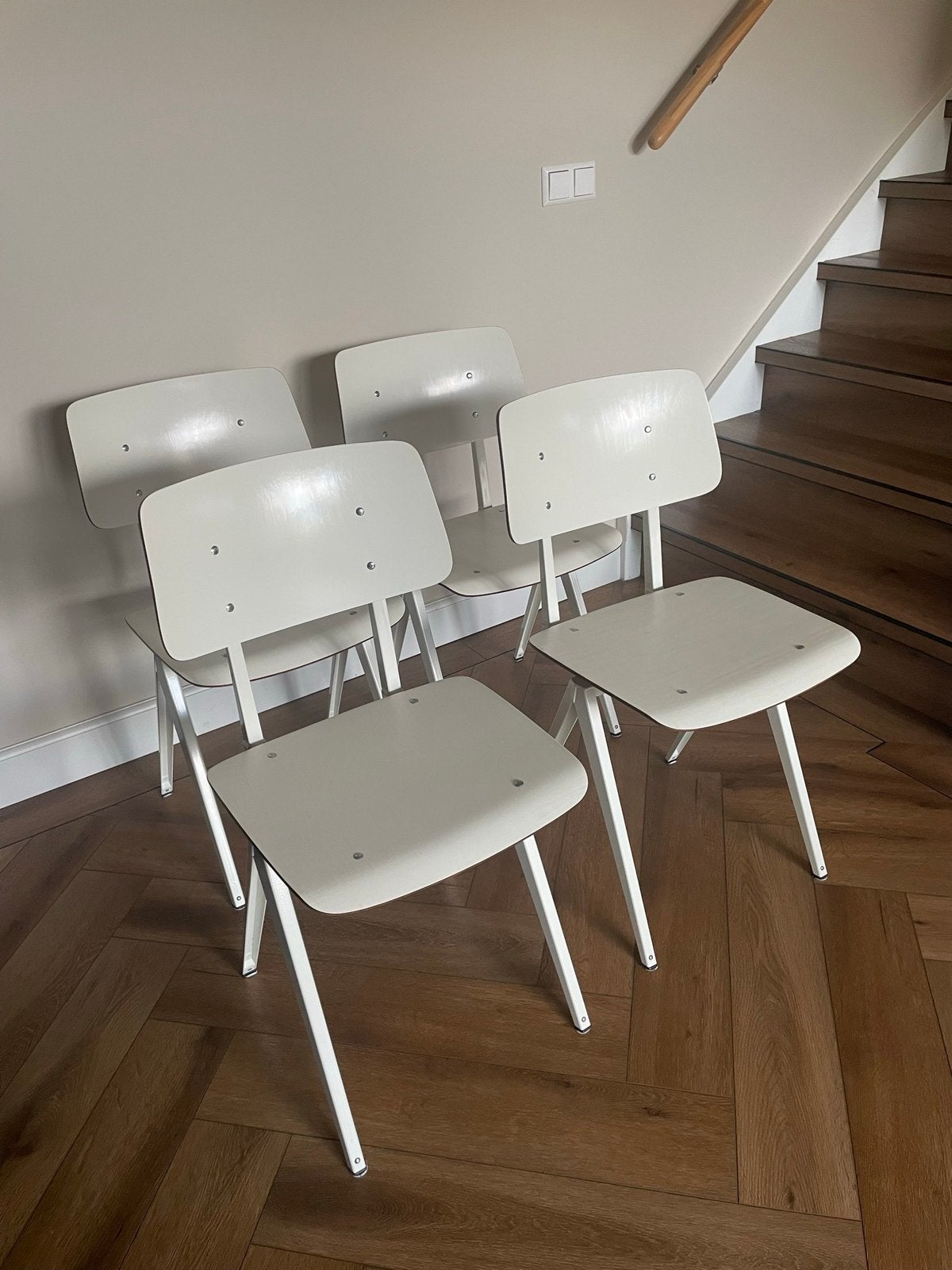 Set van vier witte design Galvanitas stoelen (heruitgave), Ophalen, Gebruikt, Wit, Vier