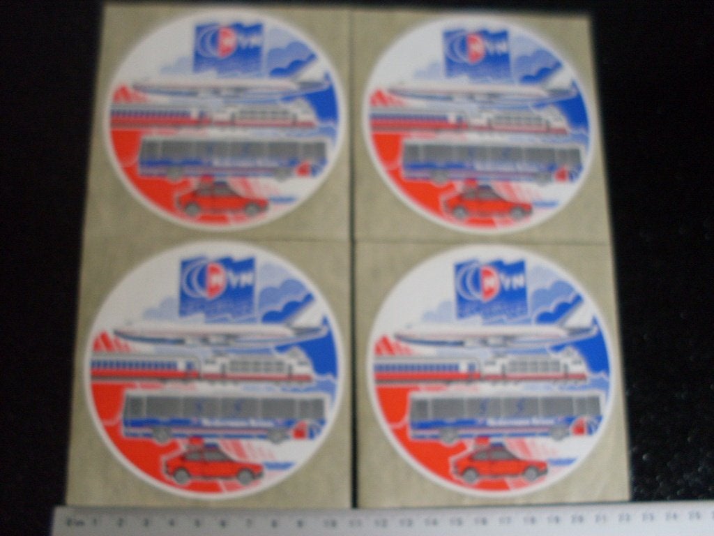 4x sticker Neckermann Reizen logo bus auto trein vliegtuig, Verzenden, Zo goed als nieuw, Bedrijf of Vereniging
