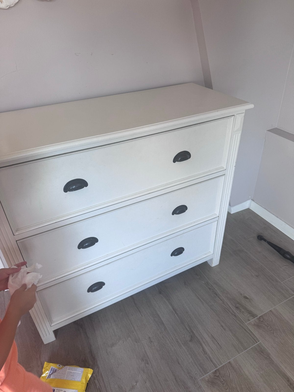 Witte ladekast met 3 laden, Huis en Inrichting, Kasten | Ladekasten, Ophalen, Gebruikt, 100 tot 150 cm, 50 tot 100 cm