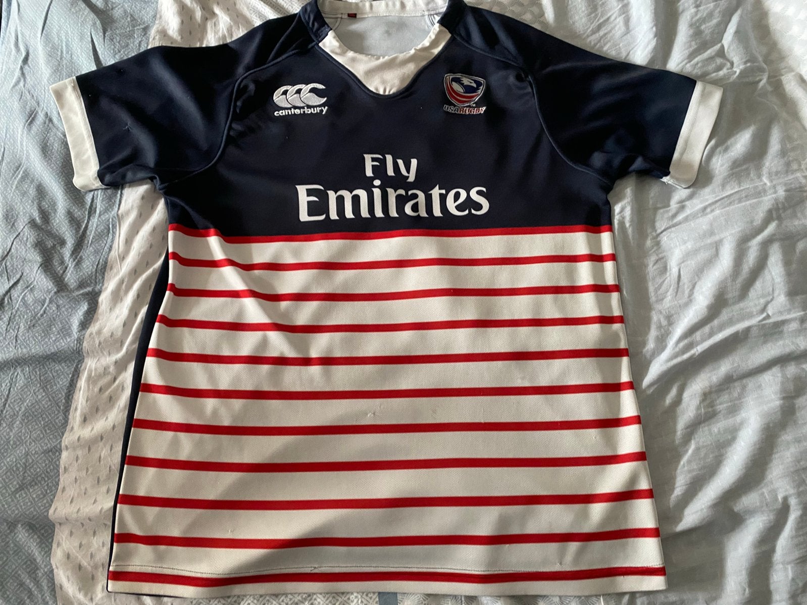 USA Rugby Shirt (Large), Sport en Fitness, Rugby, Verzenden, Zo goed als nieuw, Kleding