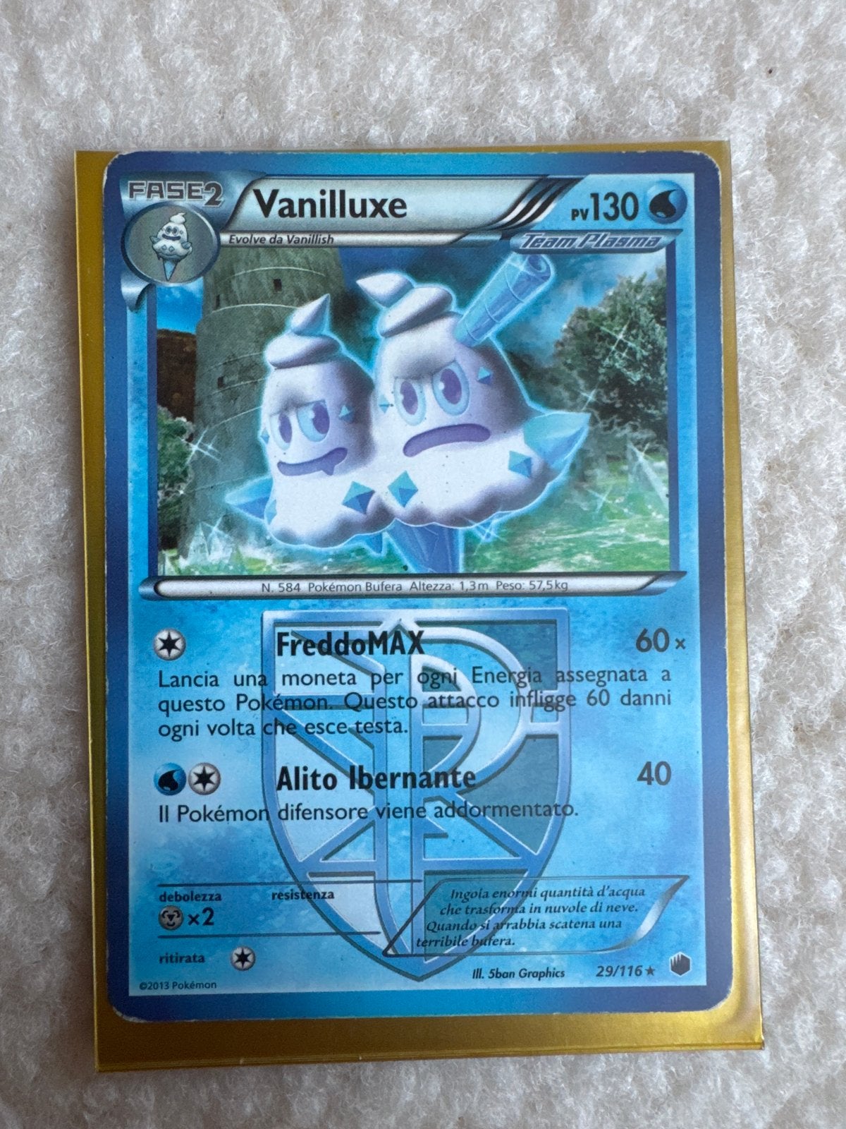 Pokémon Kaart Vanilluxe (Italiaans) - Team Plasma, Ophalen of Verzenden, Gebruikt, Losse kaart