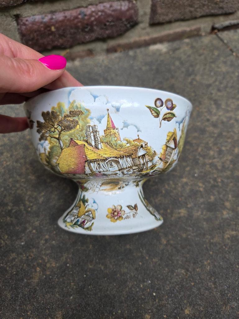Royal Schwabap Porseleinen Schaal op Voet - Landelijk Decor, Antiek en Kunst, Ophalen of Verzenden