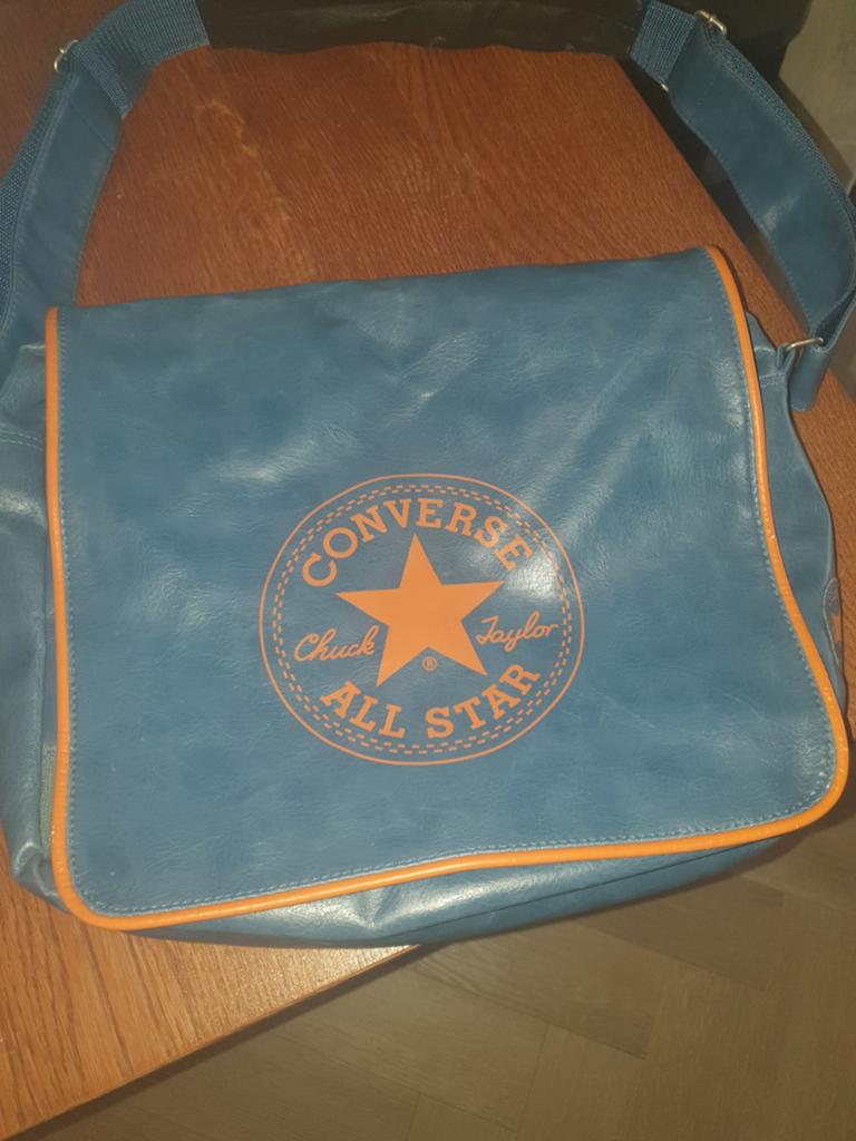 Converse tas - Blauw met oranje logo, Ophalen of Verzenden, Gebruikt, Blauw, Overige merken