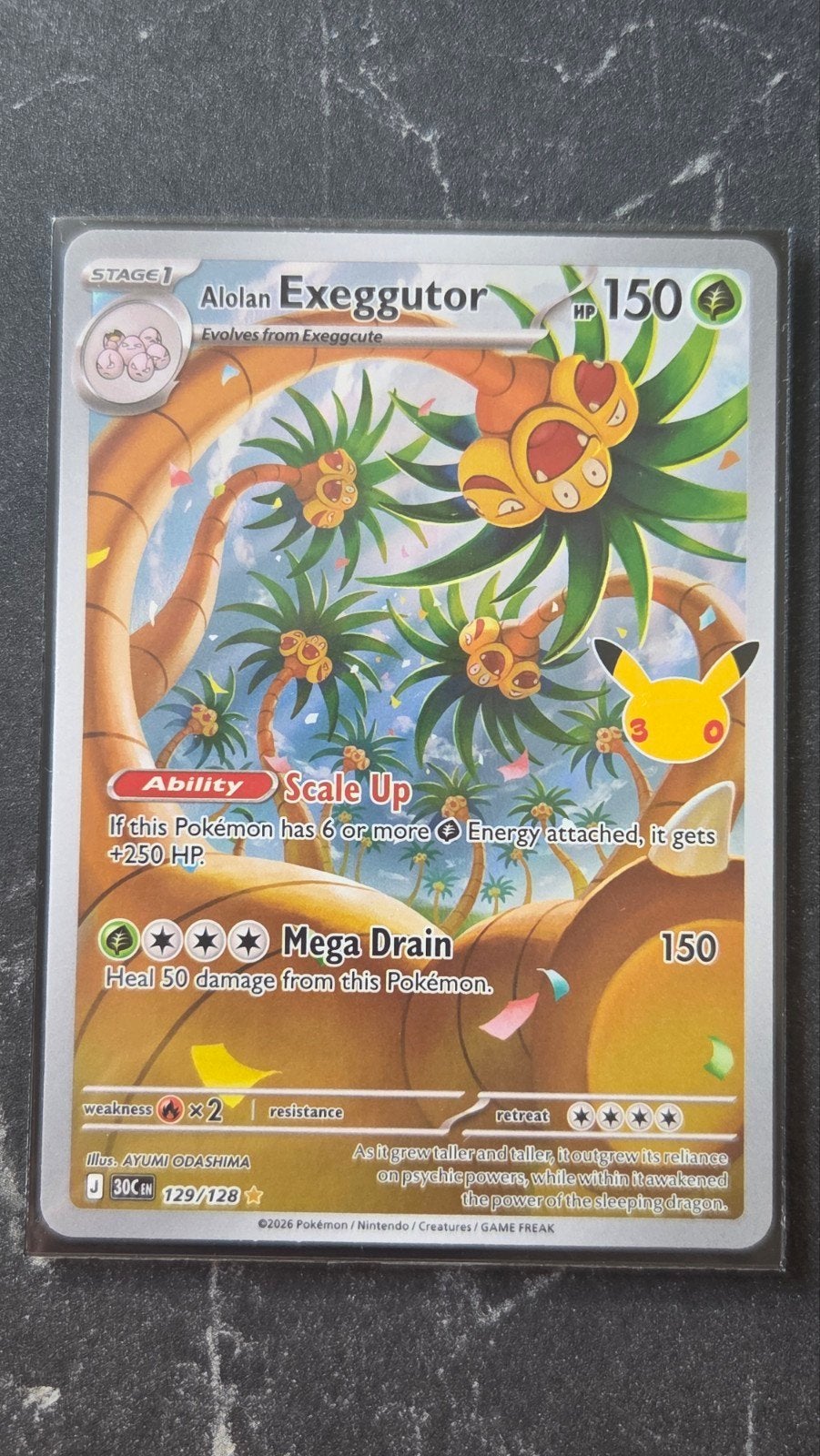Pokémon Alolan Exeggutor -  30th Celebration, Ophalen, Zo goed als nieuw, Losse kaart