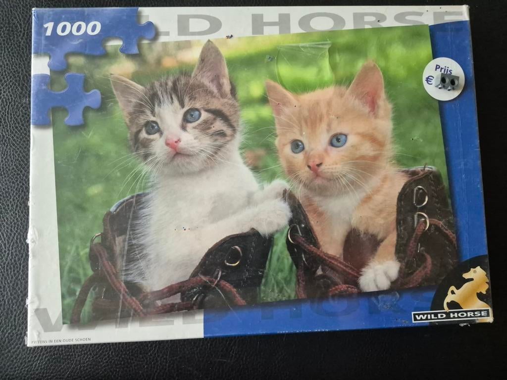 Wild Horse legpuzzel 1000 stukjes met kittens, Ophalen of Verzenden, 500 t/m 1500 stukjes, Nieuw, Legpuzzel