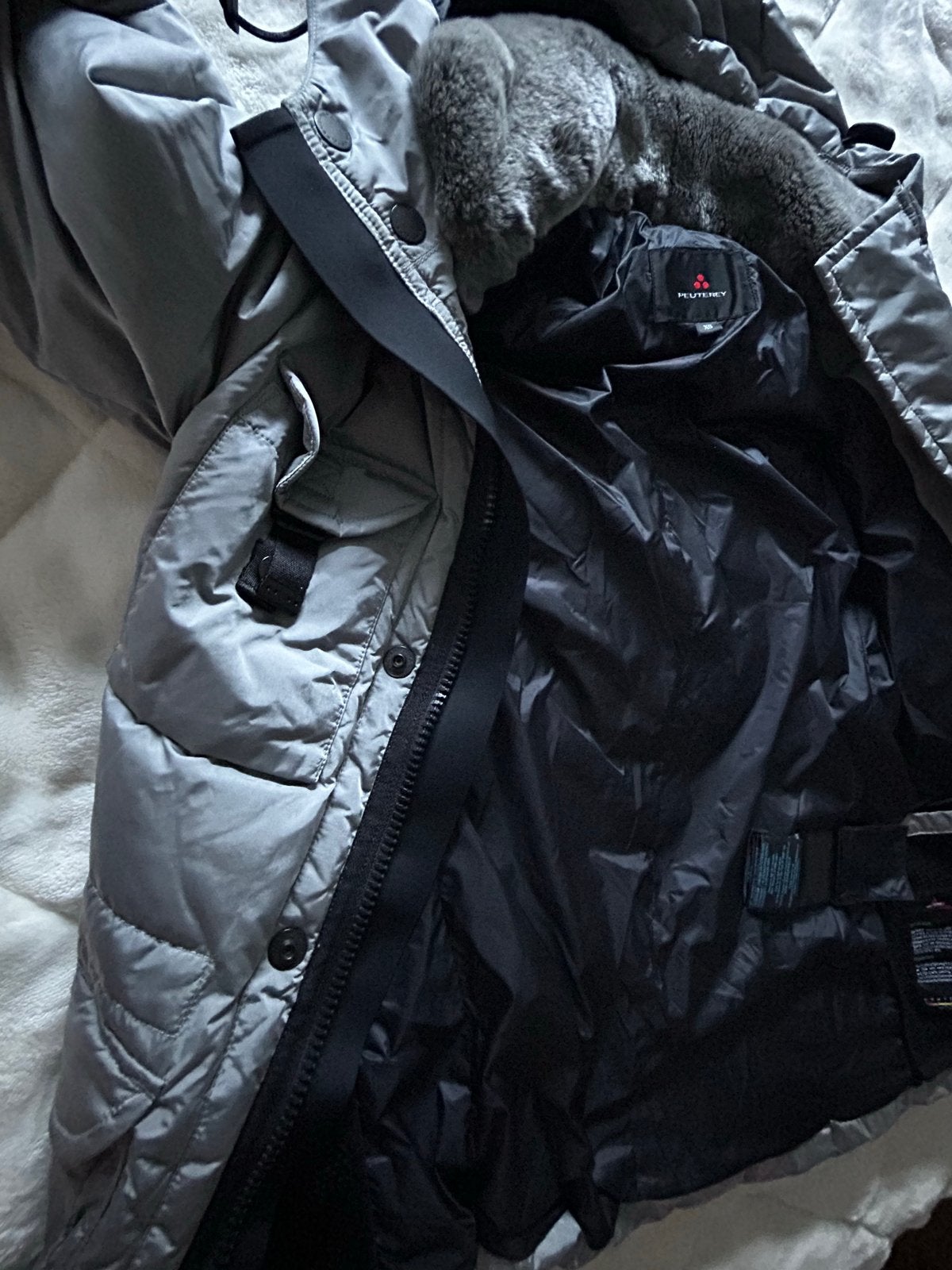 Peuterey Aiptek Winterjas met Bontkraag - Maat XS, Ophalen of Verzenden, Zo goed als nieuw, Maat 34 (XS) of kleiner, Grijs