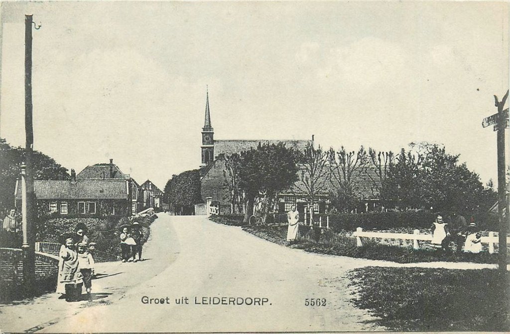 701-124-037 Leiderdorp, Verzamelen, Ansichtkaarten | Nederland, Verzenden, Voor 1920, Zuid-Holland