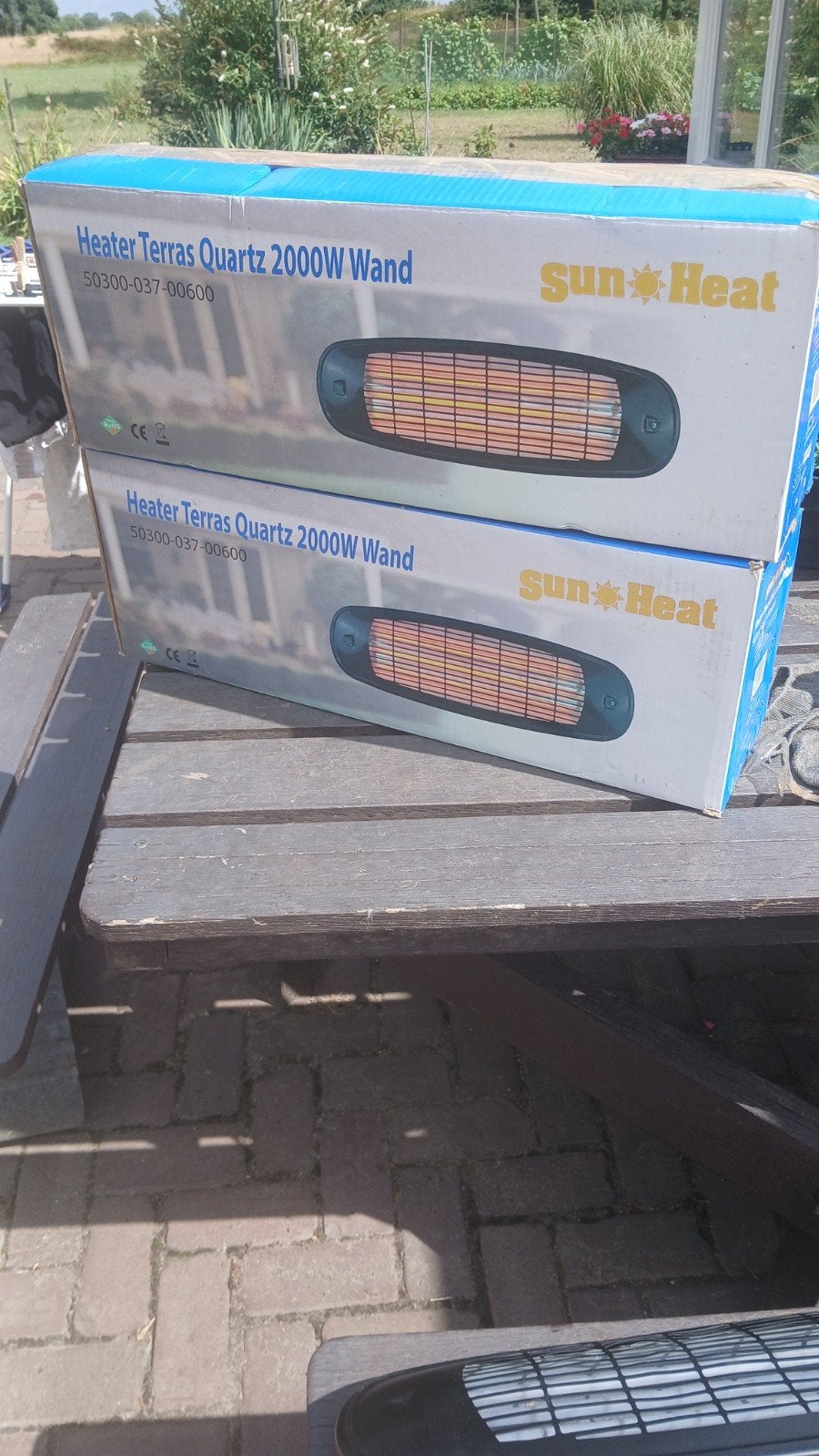 1 x Sun-Heat Terras Quartz 2000W Wandheater - Nieuw in doos, Tuin en Terras, Elektrisch, Nieuw, Ophalen of Verzenden, Waterbestendig