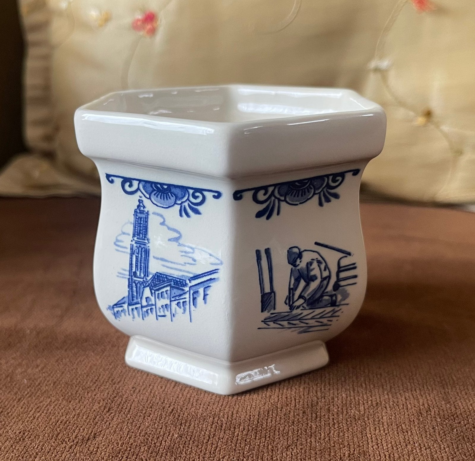 Weert/Wieërt Delfts Blauw handgeschilderd potje ‘89, Antiek en Kunst, Ophalen of Verzenden