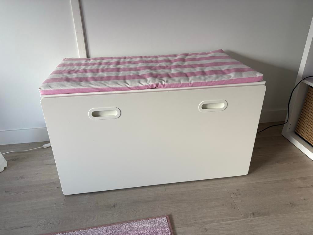 IKEA Speelgoedkist / Bureau met lade en zitkussen, Ophalen, Gebruikt