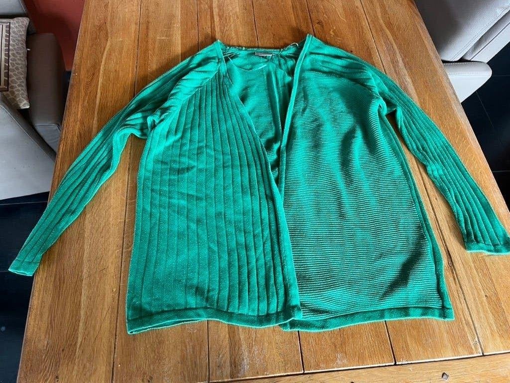 Groen Fransa vestje, maat M = L, Verzenden, Fransa, Maat 42/44 (L), Gedragen