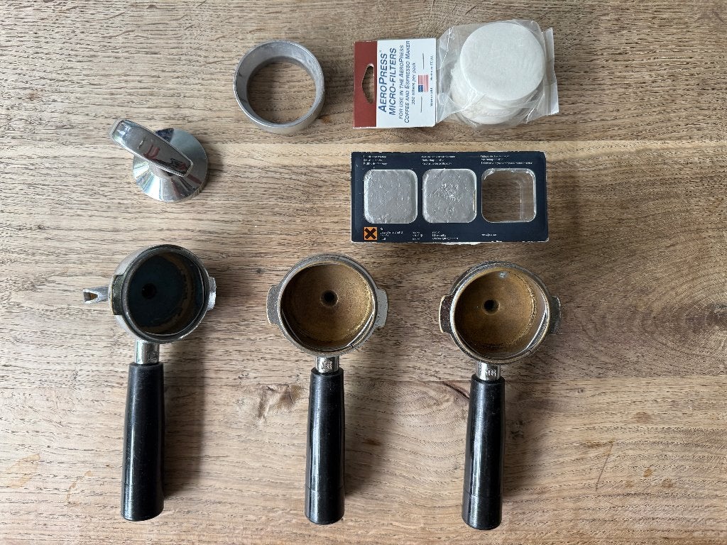 Lot Espresso benodigdheden, Ophalen, Gebruikt, Espresso apparaat, Gemalen koffie