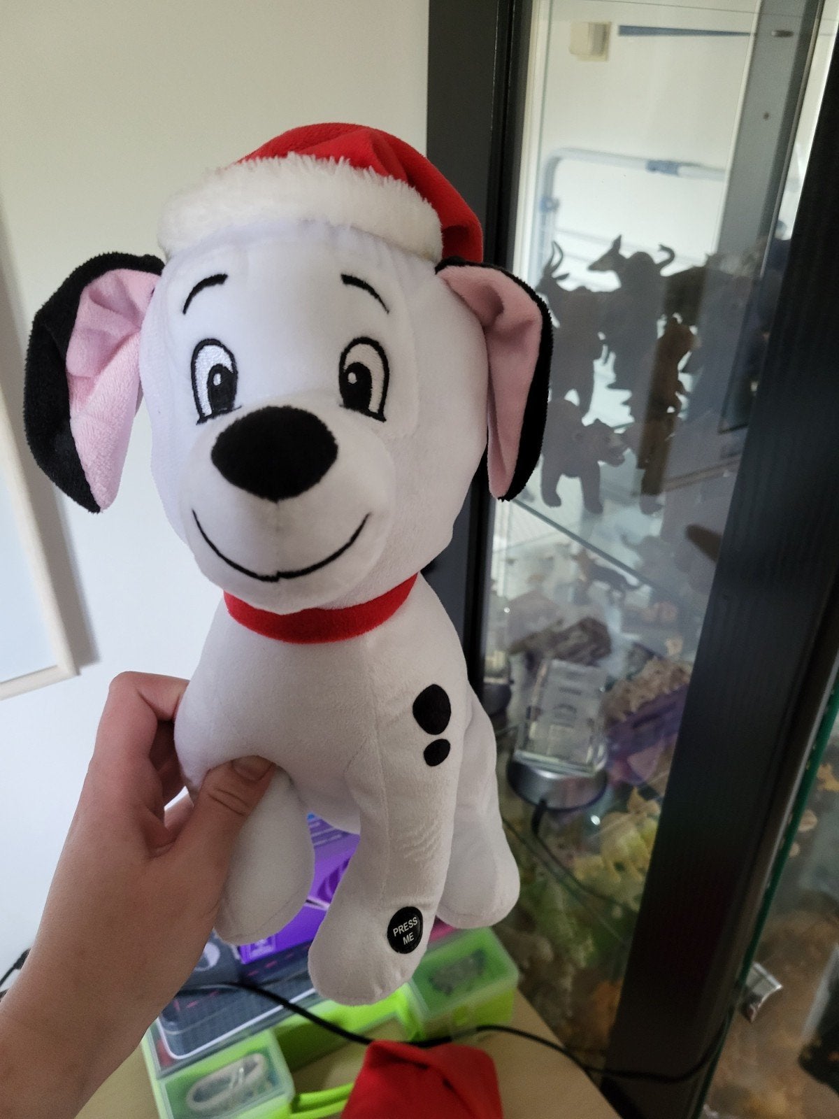 Disney 101 dalmatiër knuffel kerst met geluid, Ophalen of Verzenden, Overige figuren, Zo goed als nieuw, Knuffel