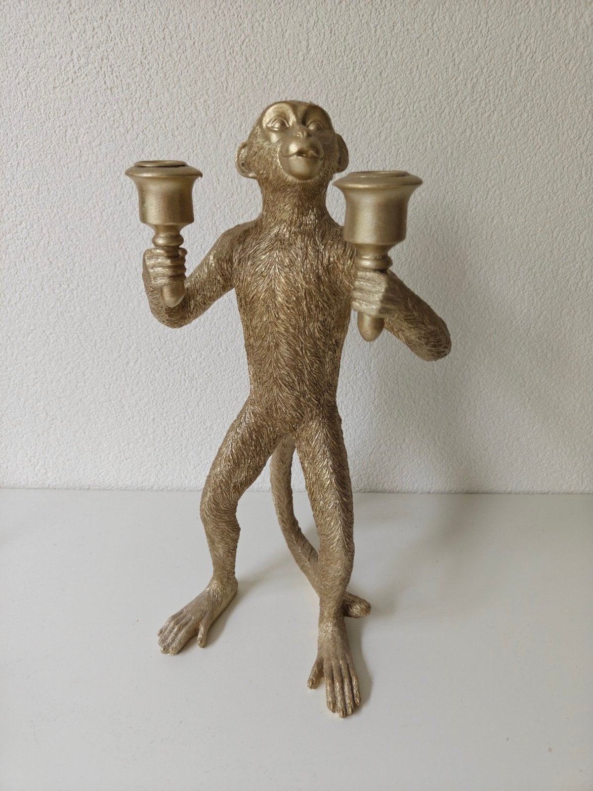 Gouden Aap Kandelaar - Unieke Decoratie, Ophalen, Overige materialen