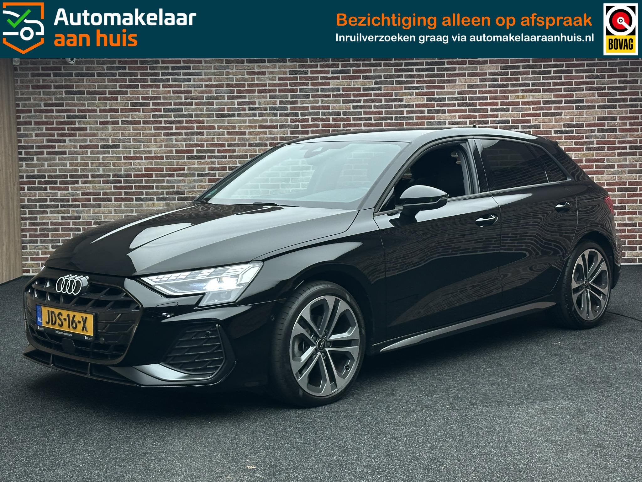 Audi A3 Sportback 35 TFSI S edition Sport Dealer Garantie, Auto's, Audi, 1300 kg, Leder en Stof, Zwart, Bedrijf